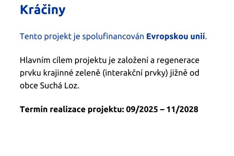 Ilustrační obrázek k projektu Suchá Loz - obnova a doplnění krajinné zeleně - etapa IIIa. Kráčiny