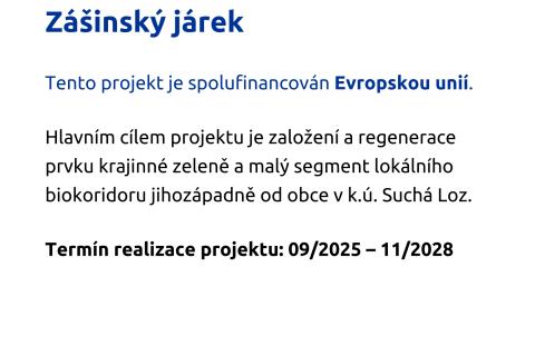 Ilustrační obrázek k projektu Suchá Loz - Obnova a doplnění krajinné zeleně - etapa IIIb. Zášinský járek